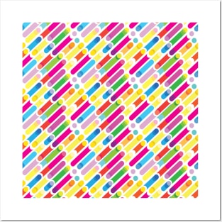 Rainbow Diagonal Lines Pattern Pop Art Posters and Art